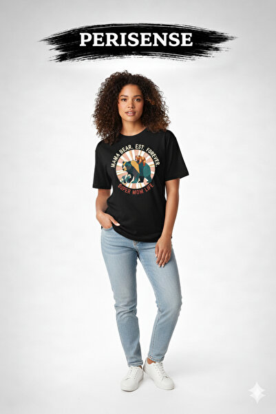 PERISENSE Unisex Mom Life Printed Premium Combed Cotton Oversized T-Shirt