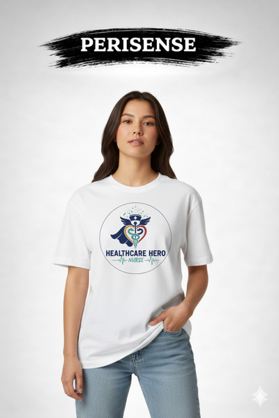 PERISENSE Unisex Nurse Printed Premium Combed Cotton Oversized T-Shirt