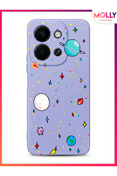 Molly Lilac Cosmic Parade Pattern Silicone Case for Xiaomi Redmi 15C