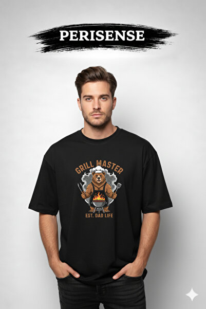 PERISENSE Unisex Dad Life Printed Premium Combed Cotton Oversized T-Shirt