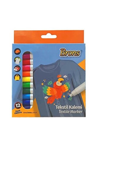 hobi market art Kalıcı Kumaş Kalemi Seti 12 Renk