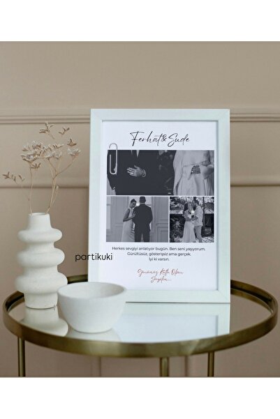partikuki Kişiye Özel Fotoğraflı Dekoratif Çerçeve Sevgililer Günü Hediyesi A...