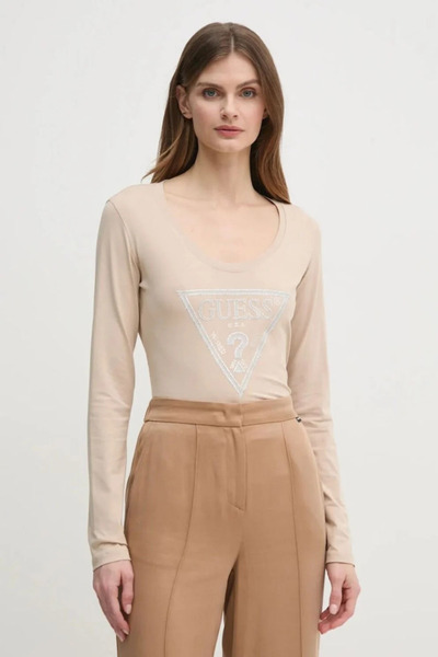 Guess Ls cn shiny women's Slim Fit t-shirt