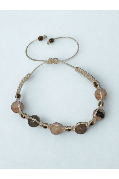 Crystal Coza Zebra Jasper Hematite Natural Stone Handmade Adjustable Drawstring Bracelet