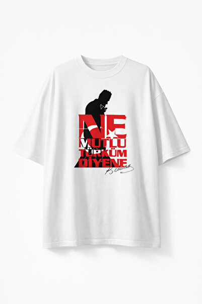 Infire clothing تي شيرت أتاتورك مطبوع مصنوع من القطن بنسبة 100% للجنسين