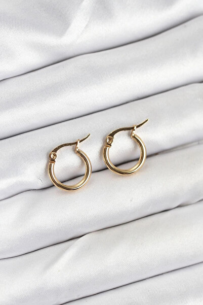 esplendor 316L Steel Gold Color 12 mm Hoop Women Earrings