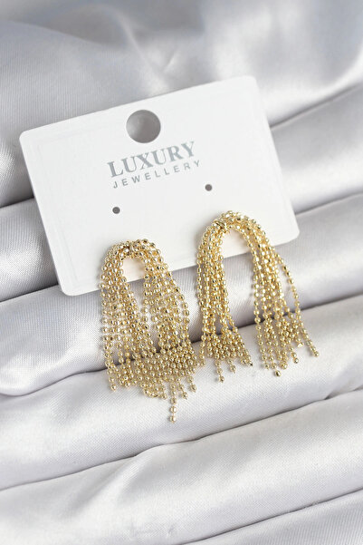 esplendor Brass Plated Dangle Earrings Models for Women