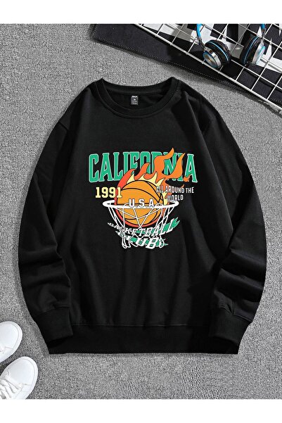Kids California Basket Topu Baskılı Unisex Çocuk Sweatshirt