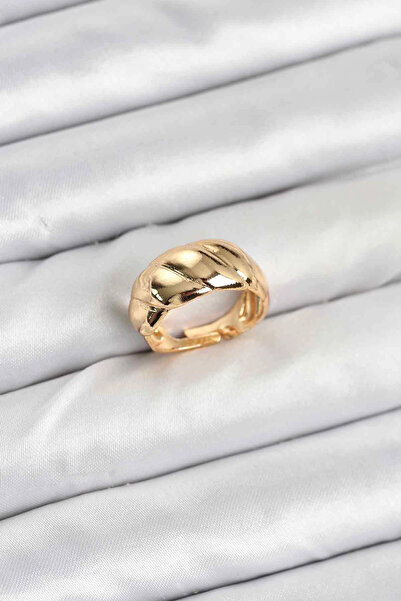 esplendor Adjustable Brass Ring Gold Color Spiral Design