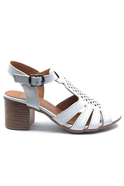 Venüs Porcar Genuine Leather Comfort Orthopedic Women's Sandals White