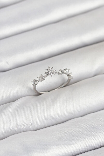 esplendor Adjustable Brass Ring Silver Color Women's Model