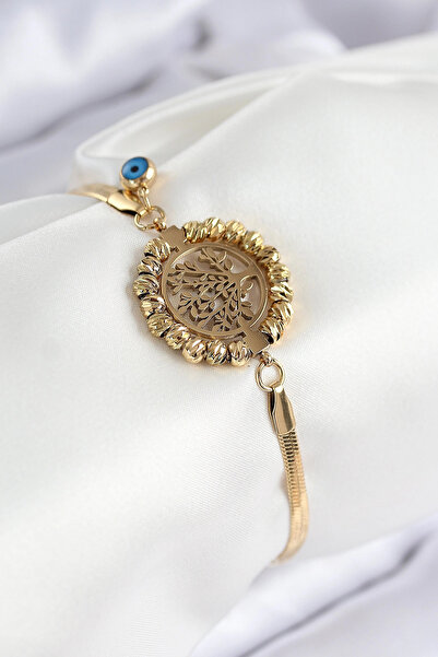 esplendor 316L Steel Evil Eye Bead Detailed Tree of Life Model Italian Chain ...