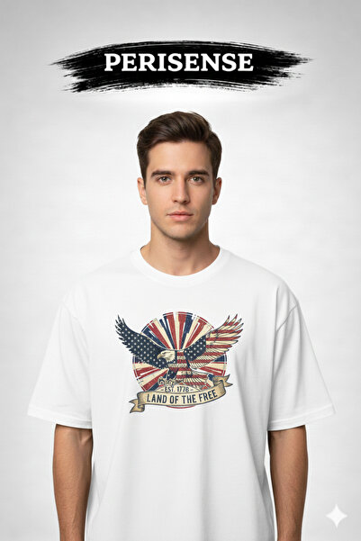 YRN COLLECTION Tricou oversize unisex din bumbac pieptănat premium, cu imprim...