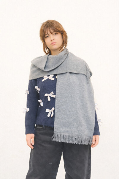 markazzi Dimaz Long Fringed Winter Knitwear Shawl Scarf |   Fashion Shoulder ...