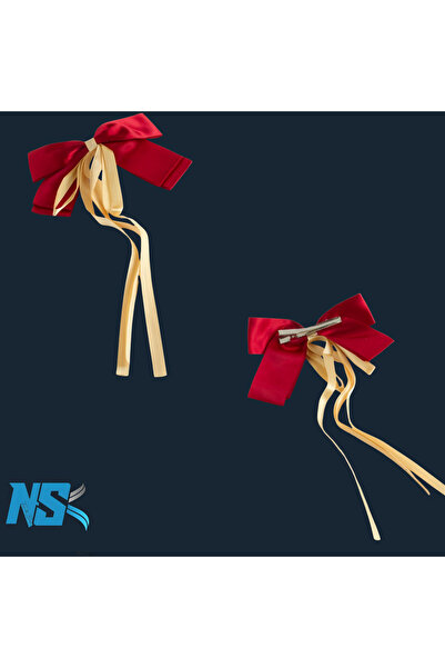 Nsk Textile Boutique مشبك شعر طويل بشريط فيونكة 13 سم - ألوان متنوعة، إكسسوار...