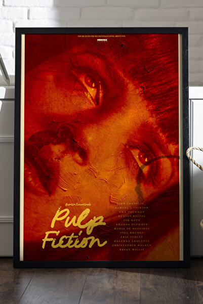 Duvarda Poster Pulp Fiction cu ramă din lemn negru, pictură decorativă de per...