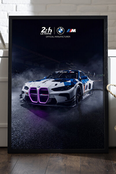 Duvarda Poster BMW M4 cu ramă din lemn negru, pictură decorativă de perete cu...