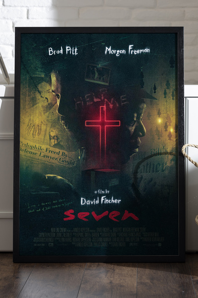 Duvarda Sedam crnih drvenih uokvirenih postera, dekorativna filmska zidna slika
