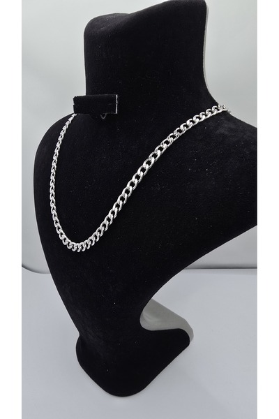 ahsenaksesuar2025 Stainless Steel Silver Color Ring Necklace