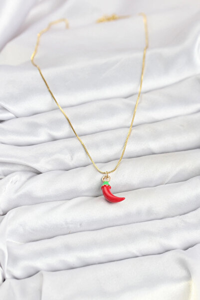 esplendor قلادة نسائية من النحاس بلون ذهبي وحمرة على شكل فلفل كابيا