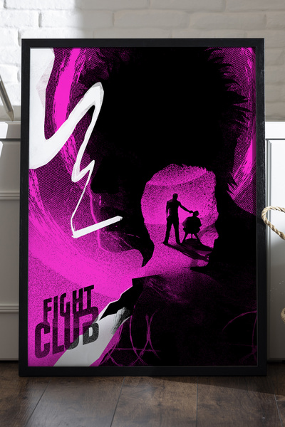 Duvarda Αφίσα Fight Club με μαύρο ξύλινο πλαίσιο, διακοσμητική ζωγραφική τοίχ...