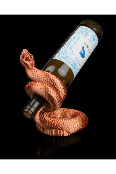 Kartalice3Dminifiğüratölyesi 🐍🍷 Yılan Figürlü Şarap Şişesi Tutucu – 3D Bask...