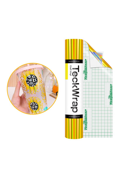 Teckwrap Craft Bubble Free Holographic Luxury Gold Premium Vinil - 1 Rulo 5ft...