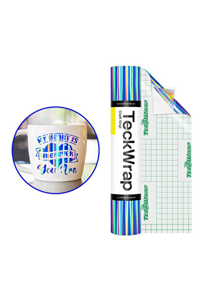 Teckwrap Craft Bubble Free Holographic Sapphire Blue Premium Vinil - 1 Rulo 5...