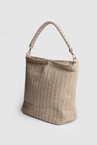 Store حقيبة كتف نسائية منسوجة كبيرة الحجم من لاكو