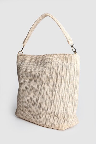 Store حقيبة كتف نسائية منسوجة كبيرة الحجم من لاكو