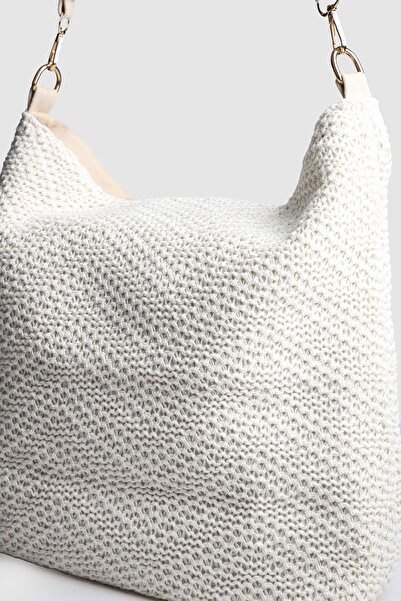 Store حقيبة كتف نسائية منسوجة كبيرة الحجم من لاكو