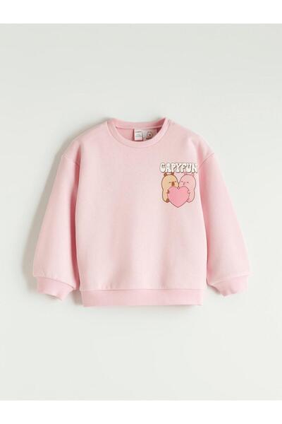 LC Waikiki Φούτερ για κοριτσάκια LCW Kids Capyfun με τύπωμα