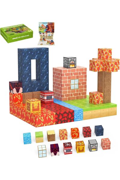 VTERLY مكعبات مغناطيسية، 100 قطعة من المكعبات المغناطيسية، مجموعة عالم الغابة...