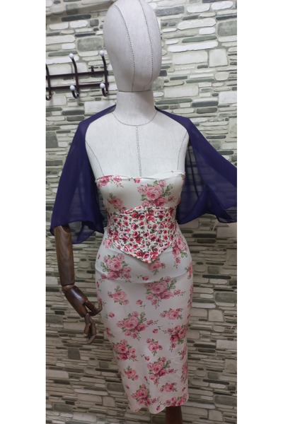 es moda shop Ariane Chiffon Short-Sleeved Shawl Purple