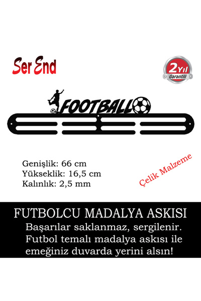 Serend Futbol Temalı Metal Madalya Askılık
