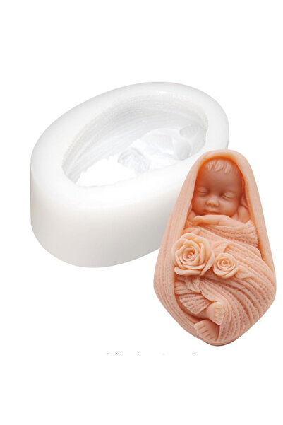 MILMATT Matrita de silicon, Milmatt, Model Bebelus Infasat, pentru lumanari, ...