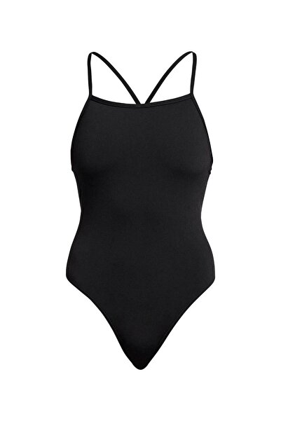 FUNKİTA SST Still Black Γυναικείο Μαγιό Προπόνησης – Σχεδιασμός με Λεπτές Τιρ...