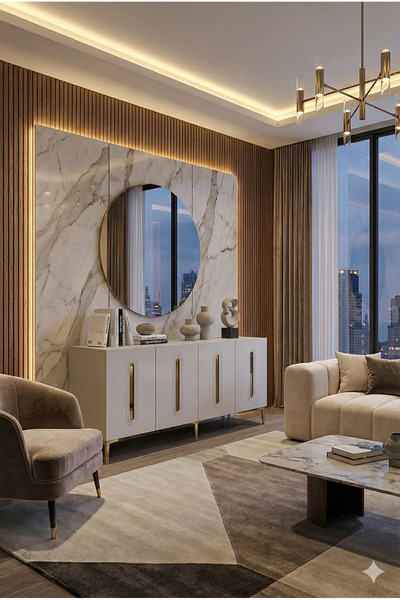 CENEYRA KA1810BG RANY180 KONSOL, KAHVE KÖŞESİ ve TV SEHPASI BEYAZ-GOLD 180cm