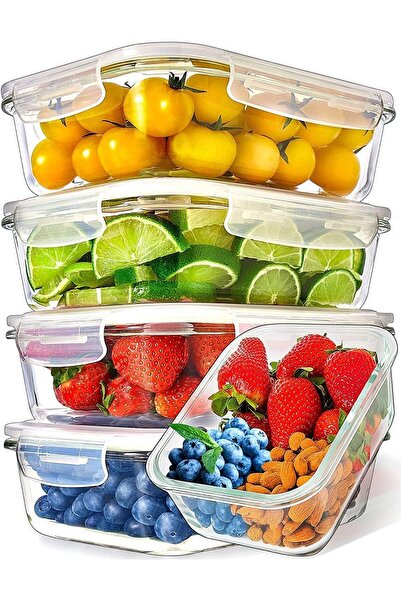 4as 4A.S Glass Food Storage Containers with Lids, Stackable, Fridge & Freezer...
