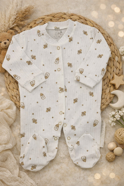 Nexvora Biberon Printed Baby Booties Jumpsuit 0-3 Months