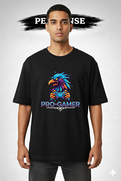 PERISENSE Unisex Esports Printed Premium Combed Cotton Oversized T-Shirt