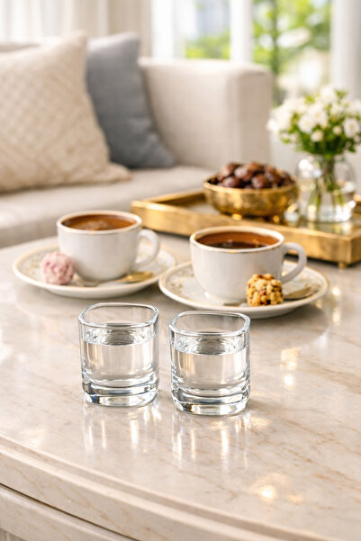 Emsay Store Kahve Yanı Cam Kahve Bardağı – 2’li Set | Minimal & Şık Tasarım- ...