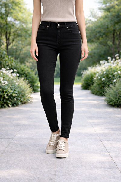 DELDNM Mila Women's Black Super Skinny Fit Stretchy Stretch Fabric High Waist...