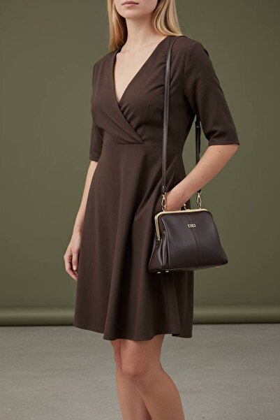 KIRASE Geantă de mână și de umăr din piele moale Troklu, cu curea dublă, cu m...