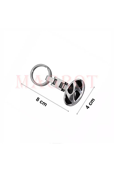 Hyundai Breloc, 3D Negru cu Două Fețe, Metalic