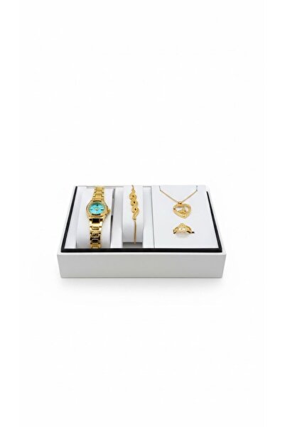 Boutique Elegant women's watch accessory set in gold