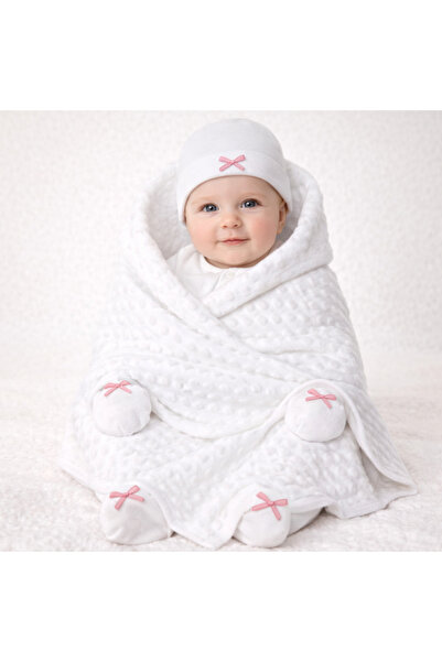 Berço Baby Küçük Kalp Desenli Nohut Battaniye 0-12 Ay