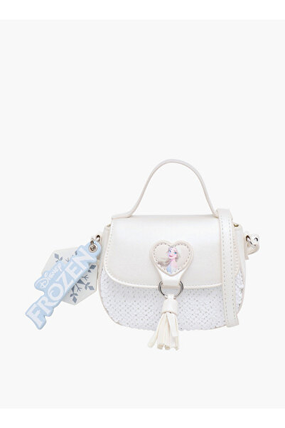 Disney حقيبة كروسبودي مزينة بتطريز إلسا مع غطاء قلاب - ارتفاع 14 × عرض 12 × ع...