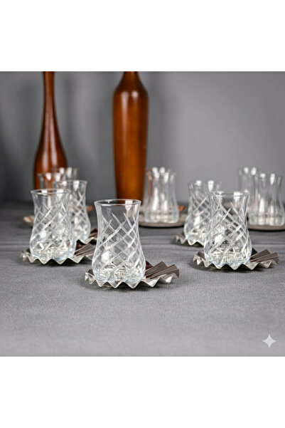 EnTrenDD ENTREND Çay Seti Meridyen 12 Parça Platin Rüya