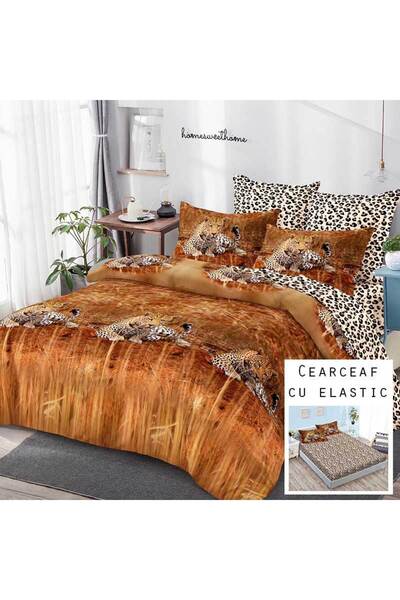 Patul Bed Linen 6 Pieces, Fine Cotton, Sulphur, Double Bed, 2 Persons, Fitted...